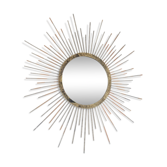 Miroir soleil métal doré 60cm