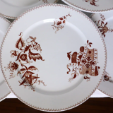 Set of 6 vintage Sarreguemines Danish porcelain dinner plates