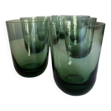 Set de 6 verres gobelets de verre vert 1960 XL