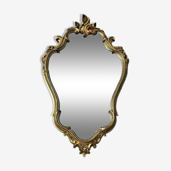 Louis XV style mirror in vintage 70'S gold composite 42x68cm
