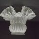 Pair French 1930s White Opaque Patterned Glass Replacement Shades 0161