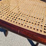 Set of 2 folding chairs in wood and cane.