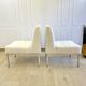 Paire de chauffeuses vintage bouclette blanche – design années 70