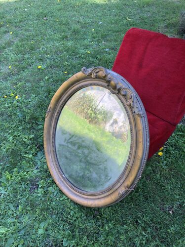 Miroir ancien ovale ancien