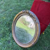 Miroir ancien ovale ancien
