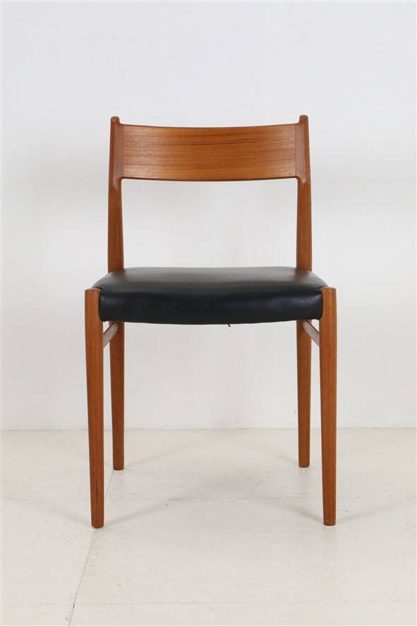 High-quality “418” chair by Arne Vodder for Sibast / teak / genuine leather / Mid-Century Danish Modern design / 1960s