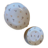 Service à dessert vintage en porcelaine F.D France Foëcy – 13 pièces
