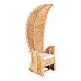 Large "palm" armchair in rattan