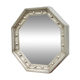 Vintage mirror, wooden mirror covered with tin, tin mirror from the 60s