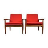 2x 60s 70s Teak Easy Chair Kai Lyngfeld Larsen Søborg Møbler Danish 60s