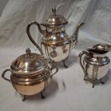 3-piece silver-plated metal coffee set