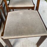 6 chaises Scandinaves Baumann bois massif et tissu beige