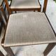 6 Scandinavian Baumann chairs in solid wood and beige fabric.