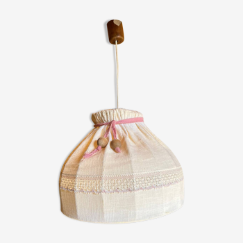 Vintage fabric lampshade pendant