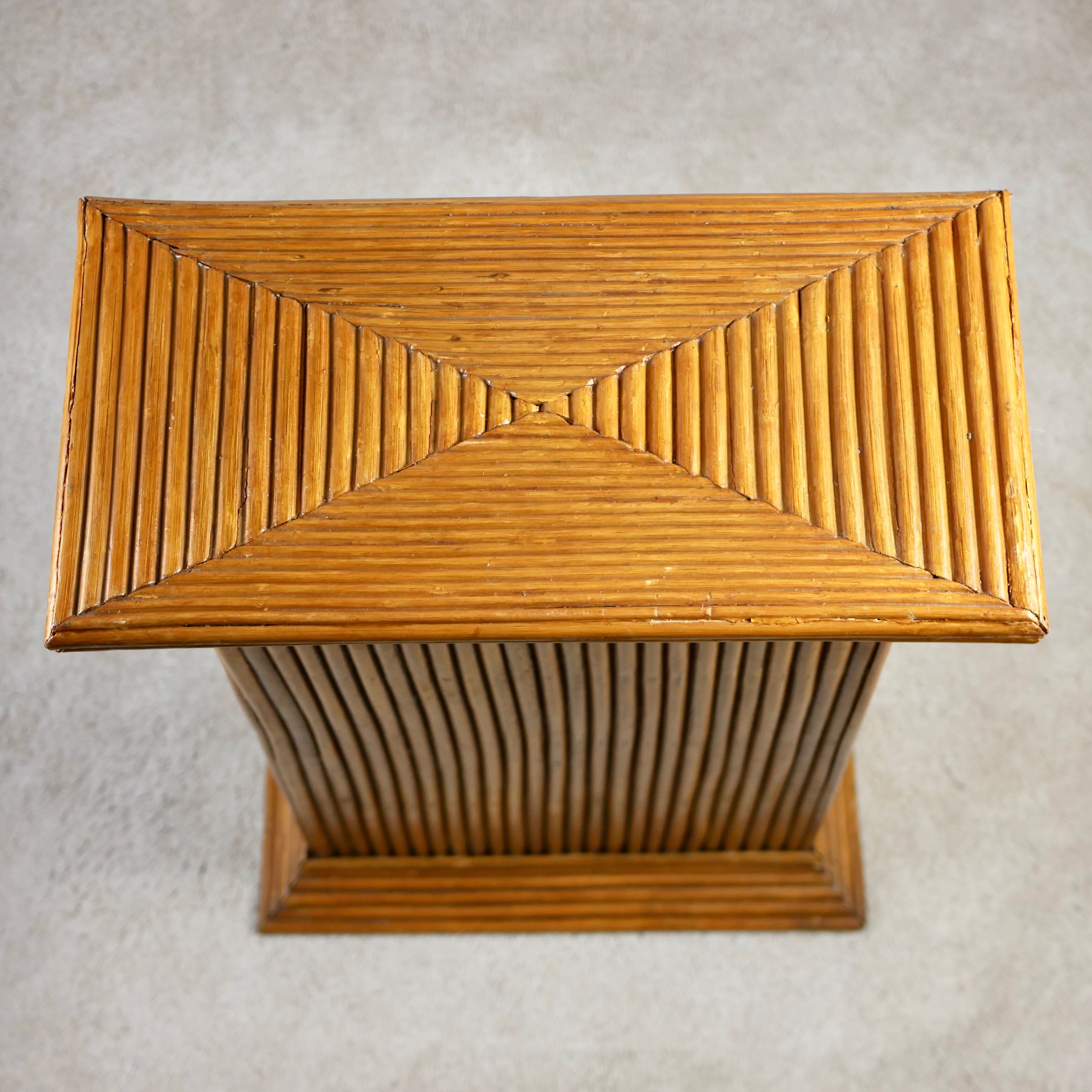 Pair of rattan pedestals 60s