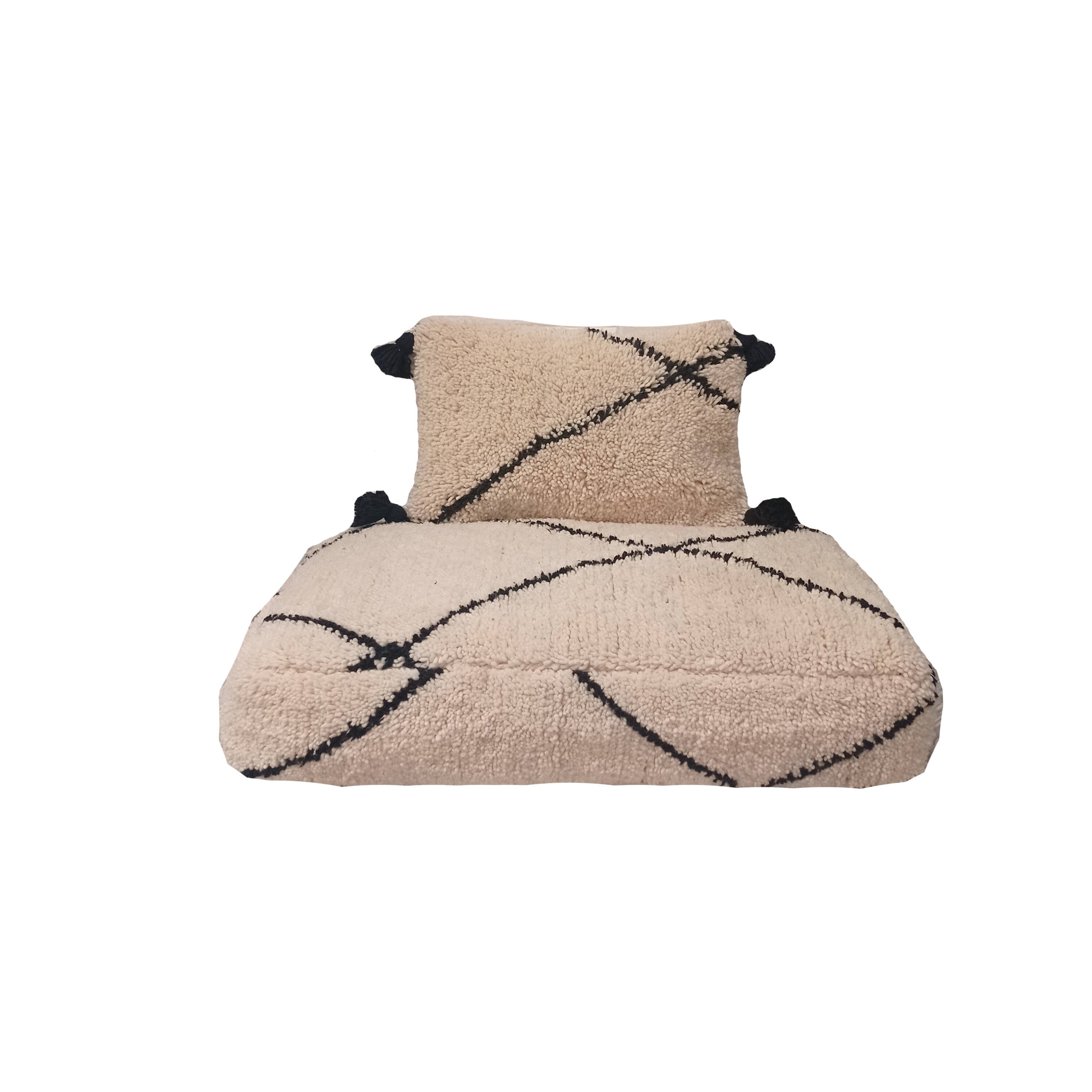 Pouf  berbère fait main en laine