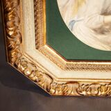 Original carved wooden frame with mat and Renoir print. Painting by Renoir.