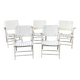 Five wooden garden armchairs