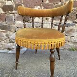 fauteuil de salon Lounge type Crapaud velours des années 1950