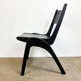 Set of 4 stacking chairs by Casala, beech, 1950s