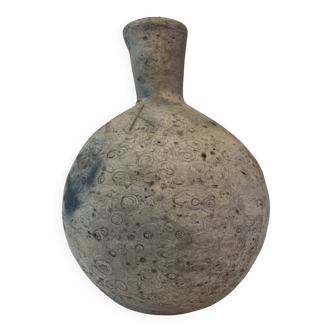Vase à panse ronde en terre cuite grise, La Borne