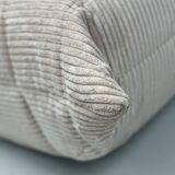 French Togo 3-seater sofa in beige corduroy attributed to Michel Ducaroy for Ligne Roset, 1970s