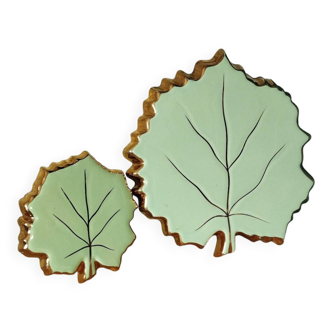 Ceramic trivet and coaster – leaf pattern, year