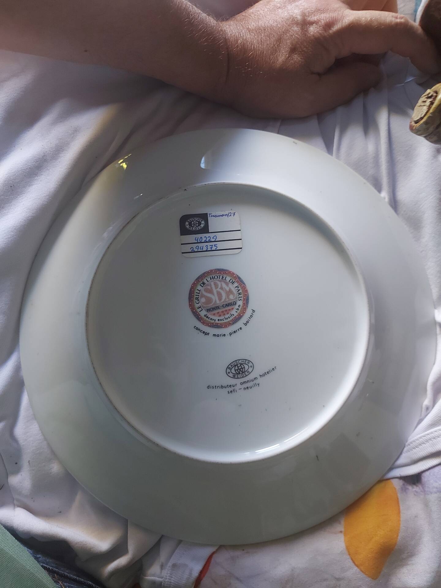 Collection plate from luxury hotel manufacturer Bauscher Weiden.