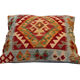 Handmade flatwoven kilim cushion covern- geometric wool cushion- 45x45cm