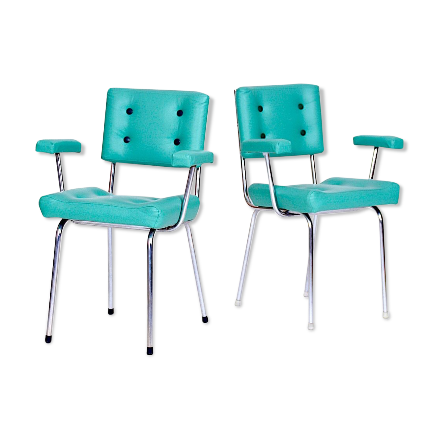 Chrome 1970 vintage lounge chairs s