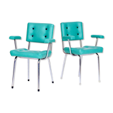 Chaises de salon vintage en chrome 1970s