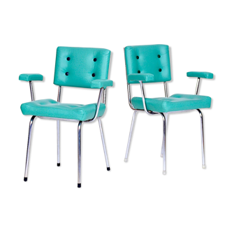 Chrome 1970 vintage lounge chairs s