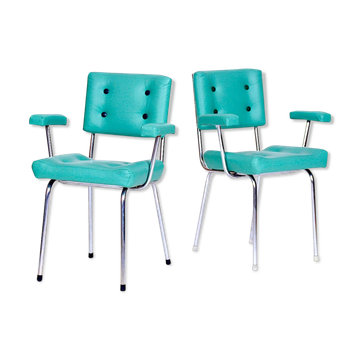 Chrome 1970 vintage lounge chairs s