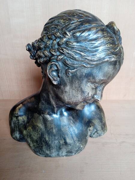 JBPigalle bust La Rieuse plaster signed