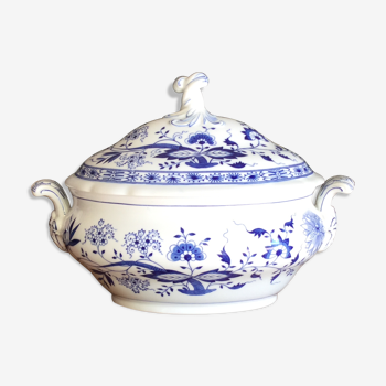 Soupière en porcelaine bleu cobalt