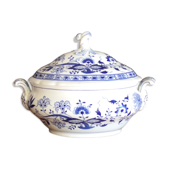 Cobalt blue porcelain soup dish