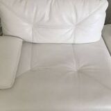 Modular sofa in white leather,