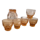 Set of 6 vintage 50s rosaline glasses