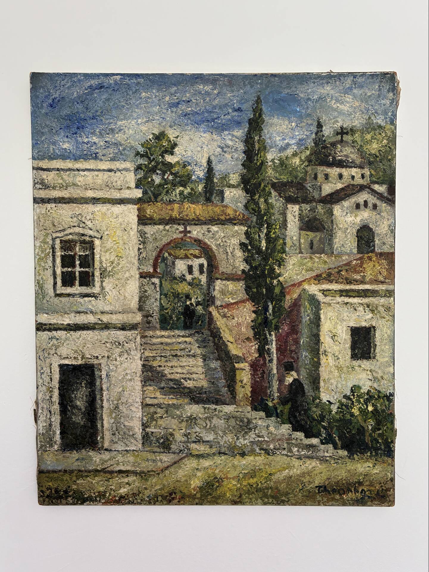 Landscape painting of southern France, 20th century.