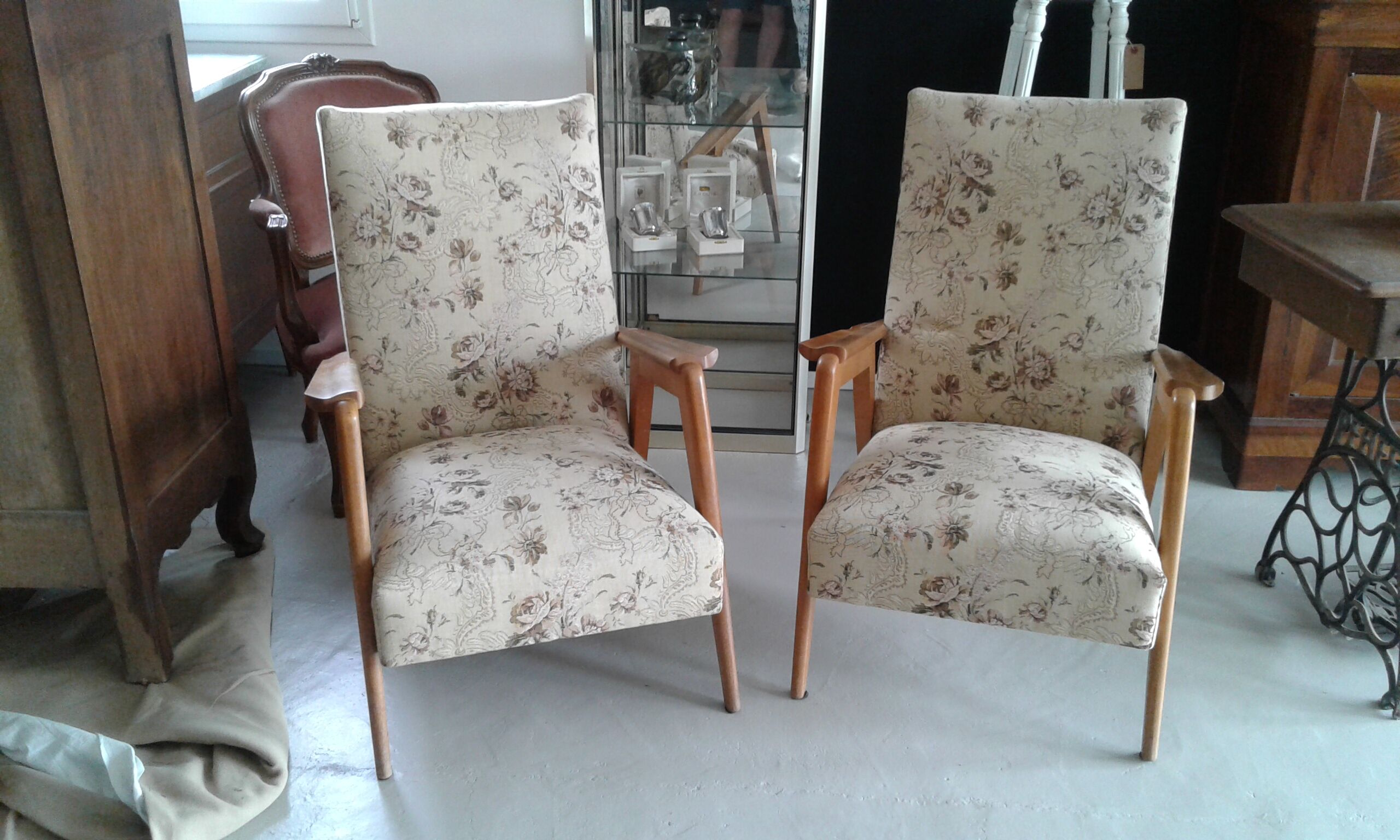 Pair armchairs 50s