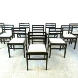 Vintage brutalist dining chairs, set of 10 - 1970s