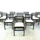 Vintage brutalist dining chairs, set of 10 - 1970s