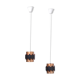 Set of two mid-century copper-colored German pendant lamps