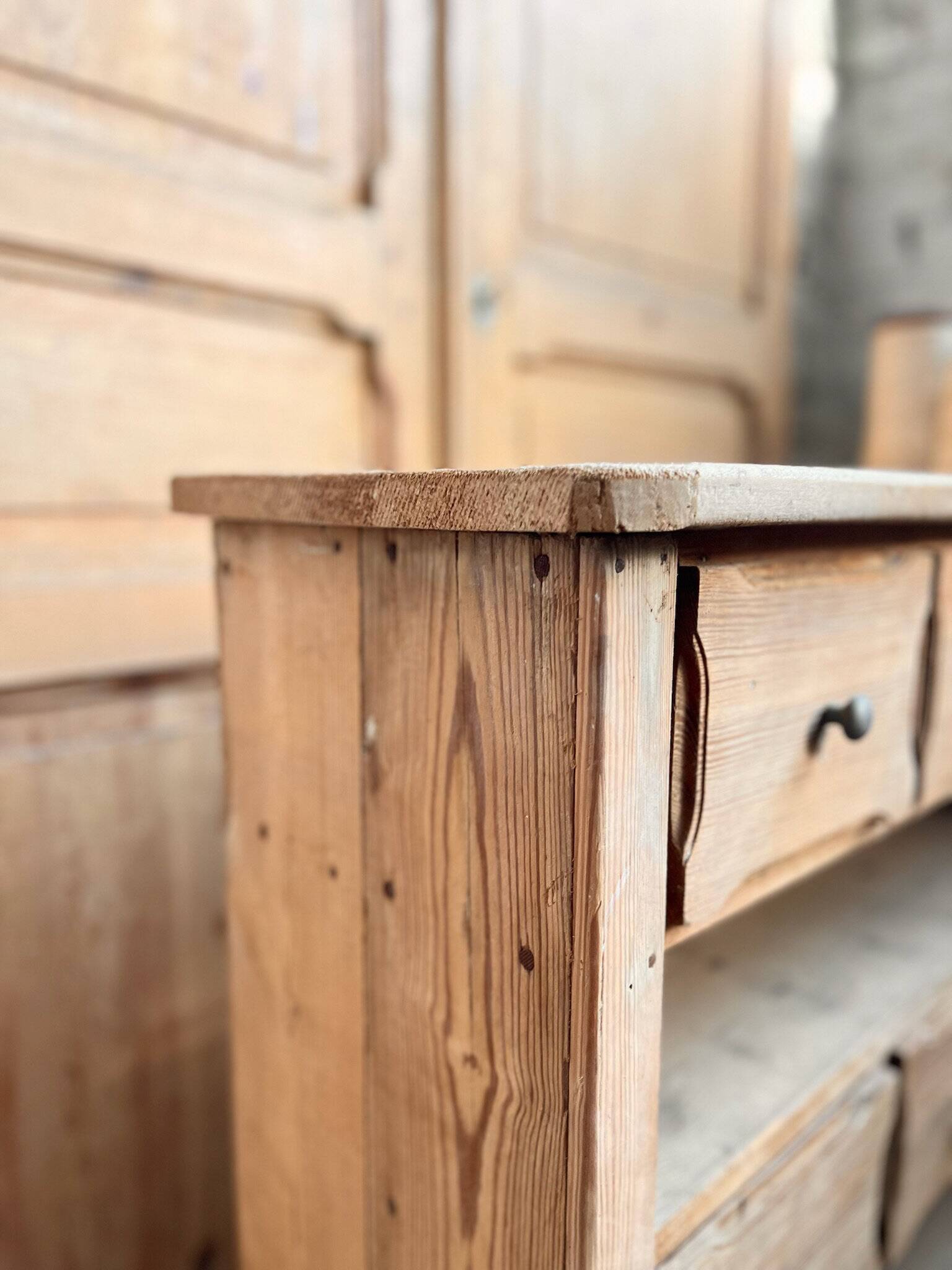 Old workshop furniture with 9 drawers