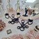 Vintage black wrought iron candlestick