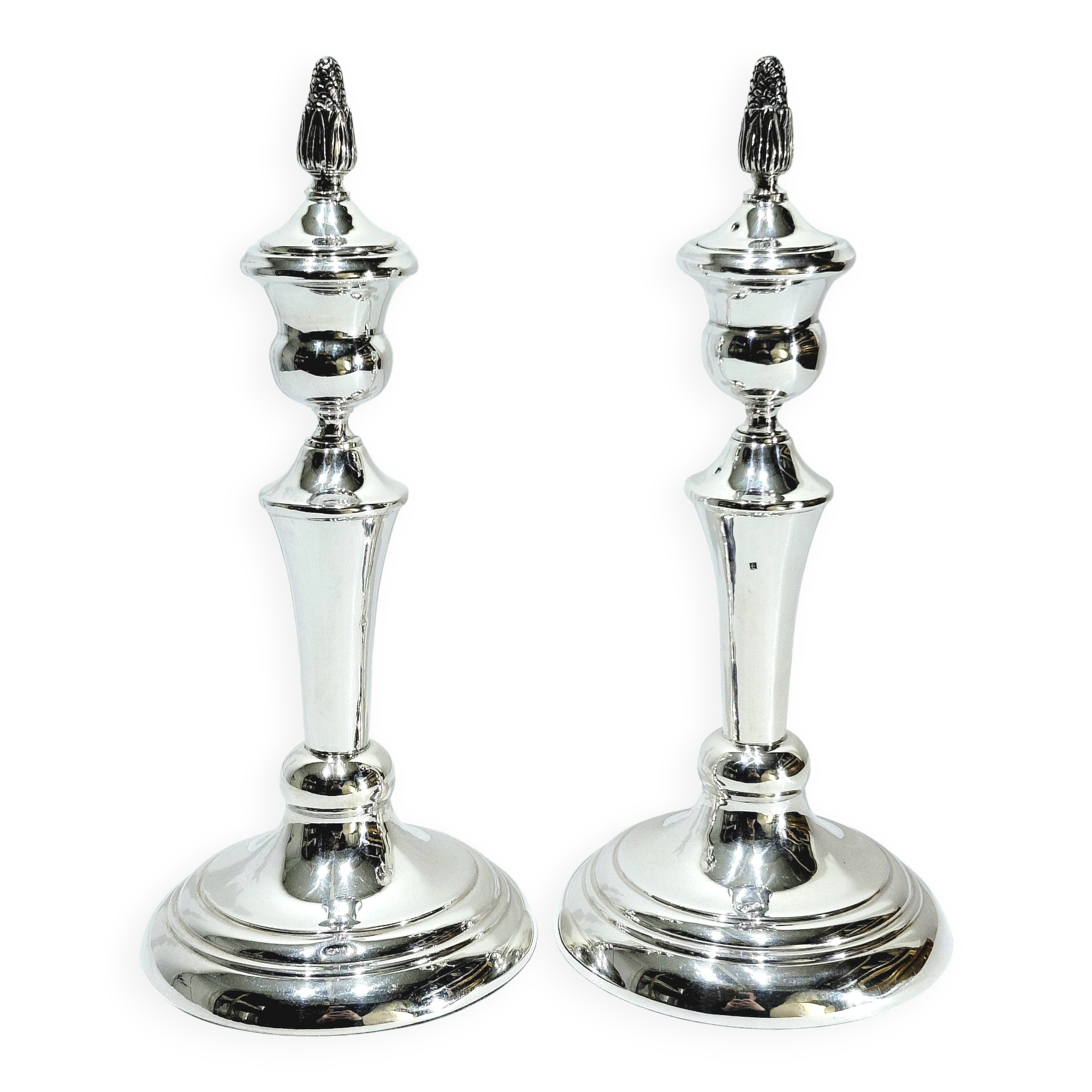 Pair of Silver Candle Holders Egypt