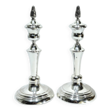 Pair of Silver Candle Holders Egypt