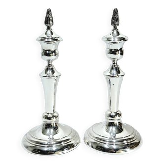 Pair of Silver Candle Holders Egypt