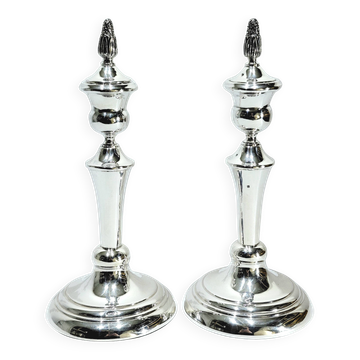 Pair of Silver Candle Holders Egypt