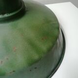 Antique factory or workshop enamelled green matte lampshade